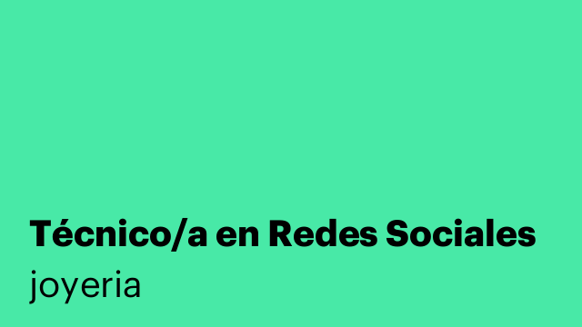 Técnico/a en Redes Sociales