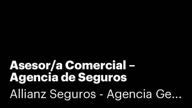 Asesor/a Comercial – Agencia de Seguros