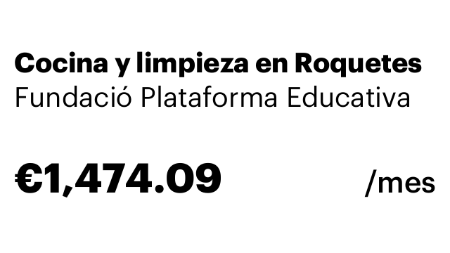 Cocina y limpieza en Roquetes