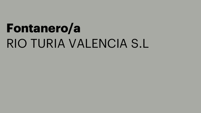 Fontanero/a