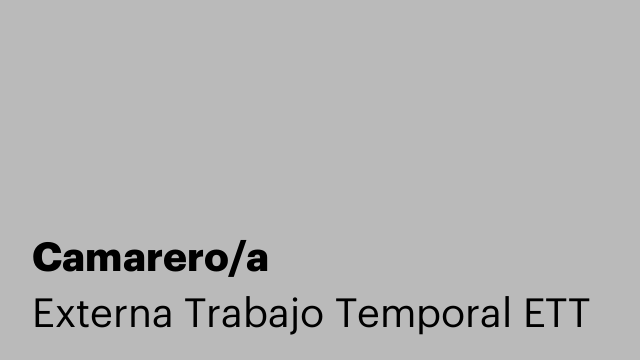 Camarero/a