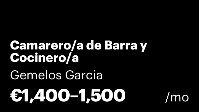 Camarero/a de Barra y Cocinero/a