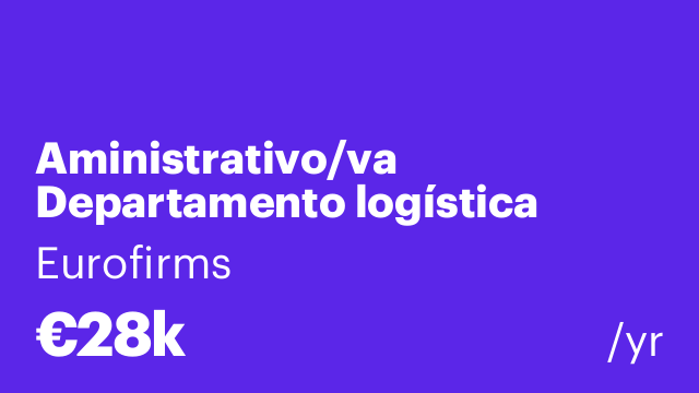 Aministrativo/va Departamento logística