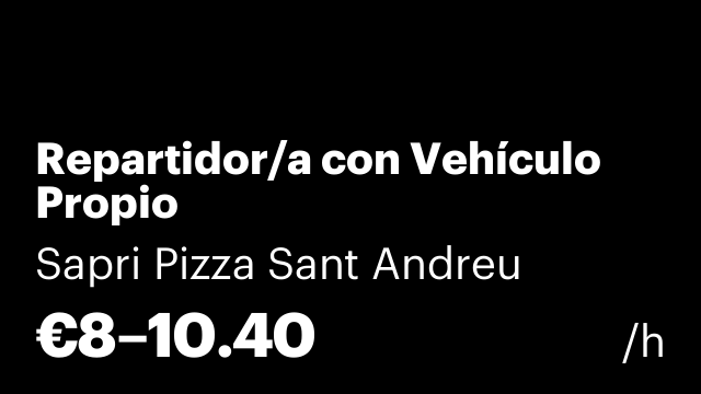 Repartidor/a con Vehículo Propio