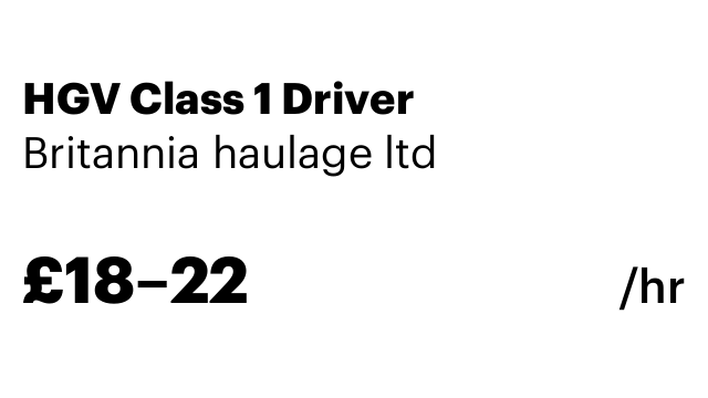 HGV Class 1 Driver