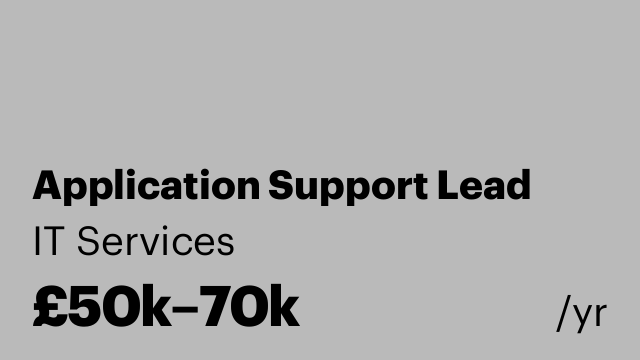 Application Support Lead