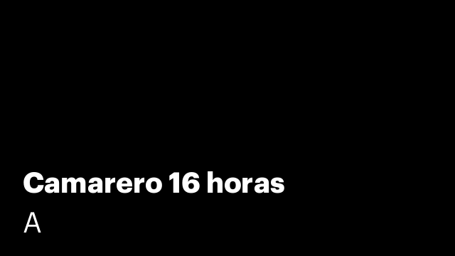 Camarero 16 horas