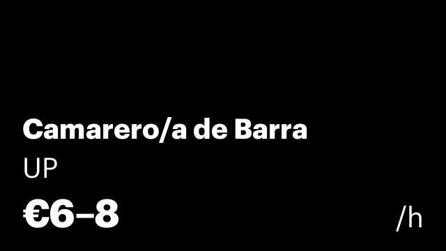 Camarero/a de Barra