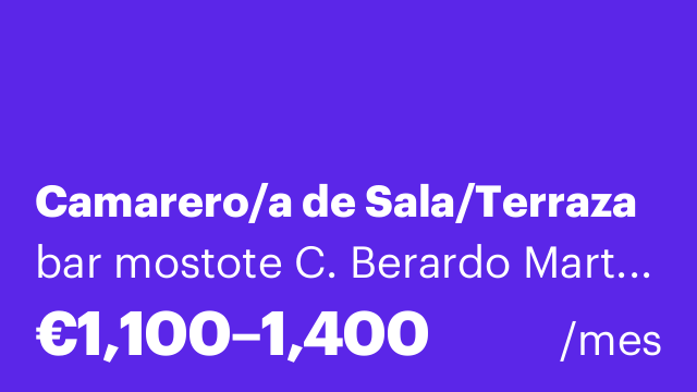 Camarero/a de Sala/Terraza