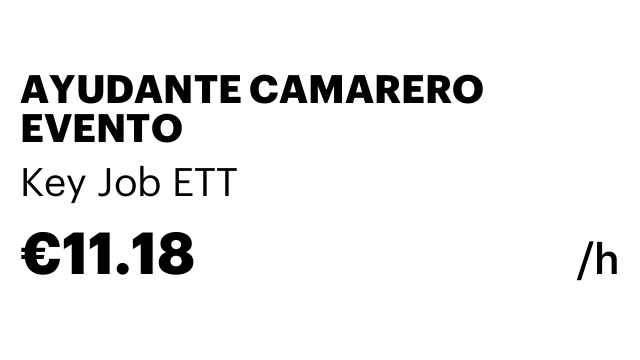AYUDANTE CAMARERO EVENTO