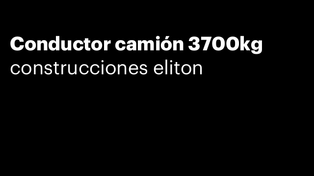 Conductor camión 3700kg