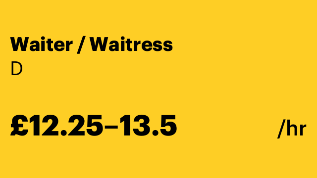 Waiter / Waitress