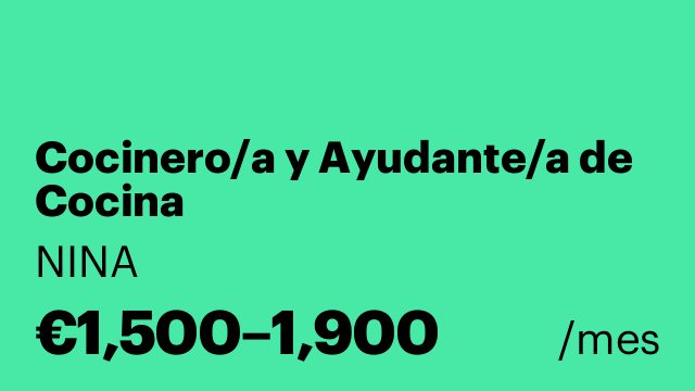 Cocinero/a y Ayudante/a de Cocina