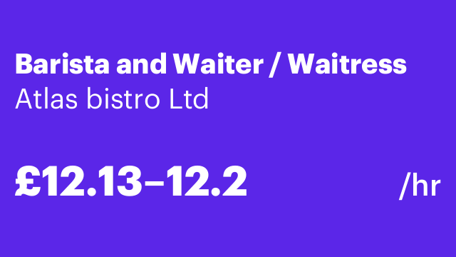 Barista and Waiter / Waitress