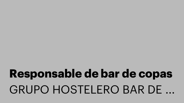 Responsable de bar de copas