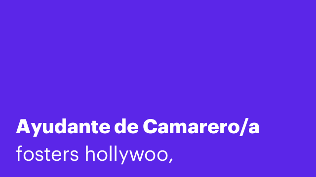 Ayudante de Camarero/a