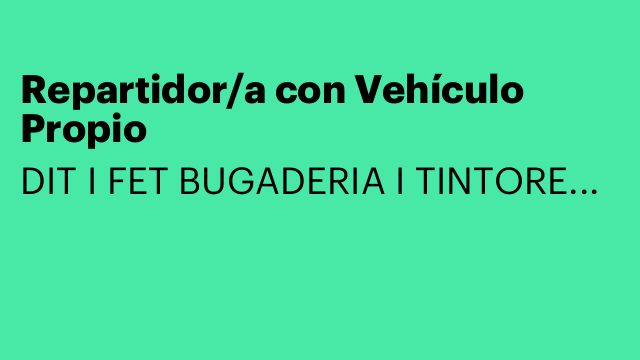 Repartidor/a con Vehículo Propio