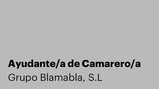 Ayudante/a de Camarero/a