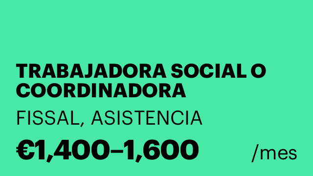 TRABAJADORA SOCIAL O COORDINADORA RECURSOS HUMANOS
