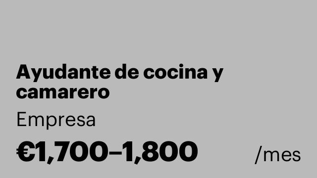 Ayudante de cocina y camarero