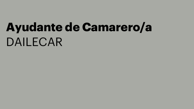 Ayudante de Camarero/a