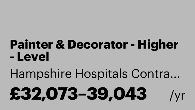 Painter & Decorator - Higher - Level Tradesperson/Supervisor
