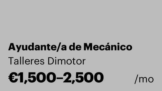 Ayudante/a de Mecánico