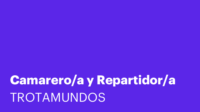 Camarero/a y Repartidor/a