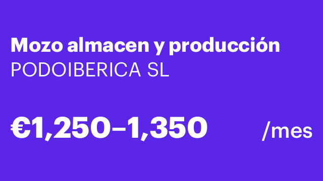Mozo almacen y producción