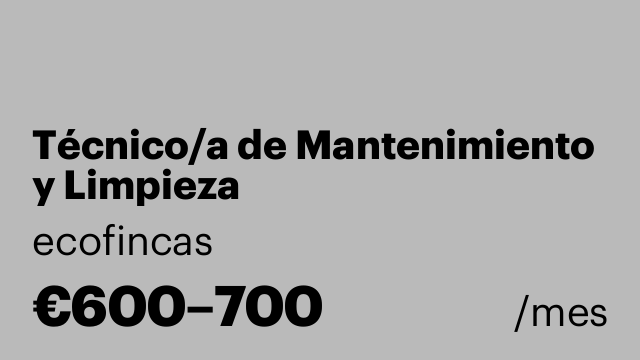 Técnico/a de Mantenimiento y Limpieza