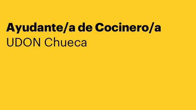 Ayudante/a de Cocinero/a