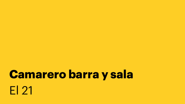 Camarero barra y sala