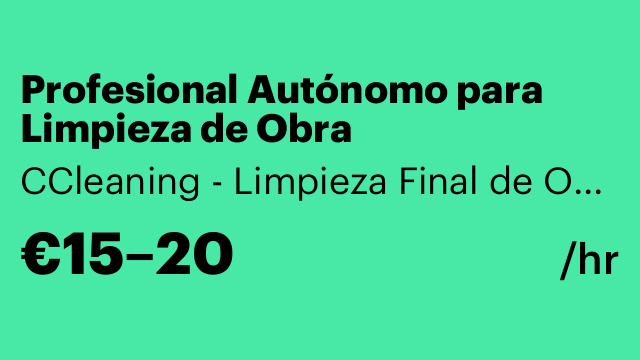 Profesional Autónomo para Limpieza de Obra
