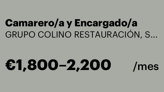 Camarero/a y Encargado/a