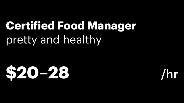 Certified Food Manager