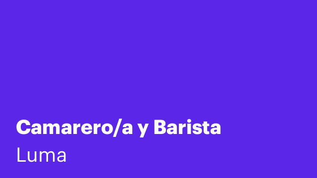 Camarero/a y Barista