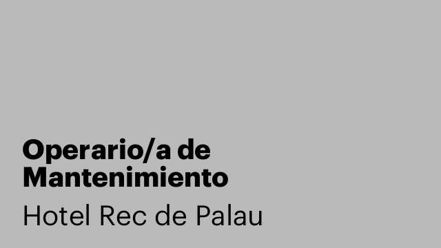 Operario/a de Mantenimiento