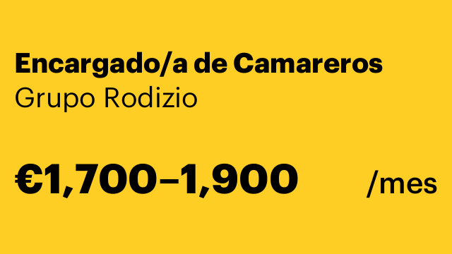 Encargado/a de Camareros