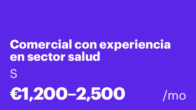 Comercial con experiencia en sector salud