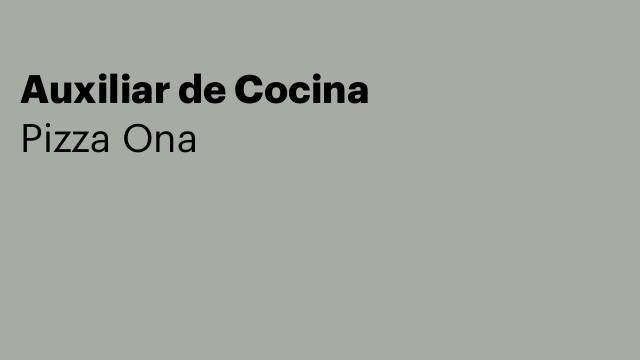 Auxiliar de Cocina