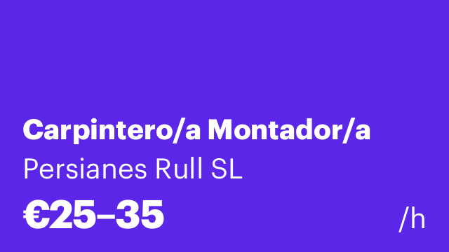 Carpintero/a Montador/a