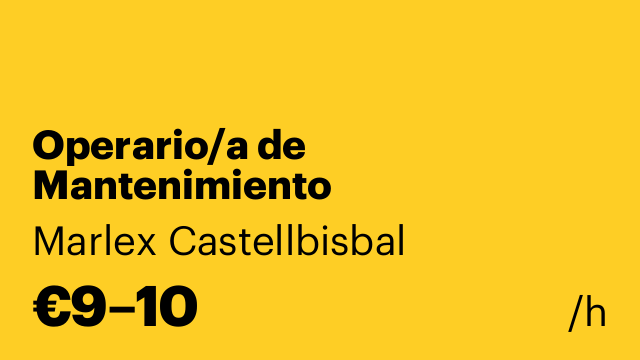 Operario/a de Mantenimiento