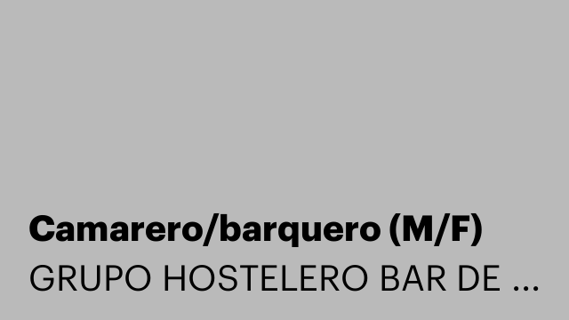 Camarero/barquero (M/F)