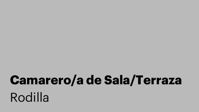 Camarero/a de Sala/Terraza