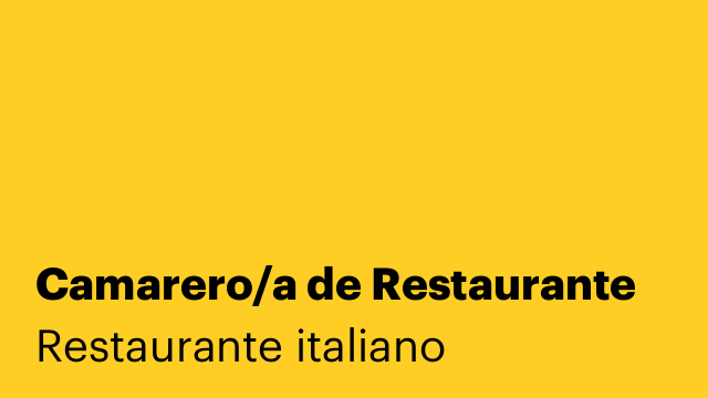 Camarero/a de Restaurante