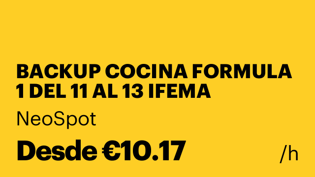 BACKUP COCINA FORMULA 1 DEL 11 AL 13 IFEMA