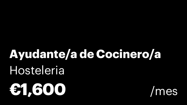 Ayudante/a de Cocinero/a
