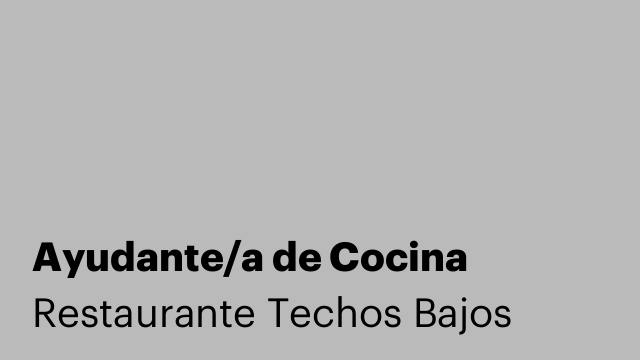 Ayudante/a de Cocina