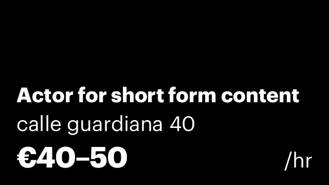 Actor for short form content