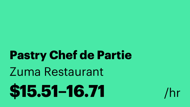 Pastry Chef de Partie